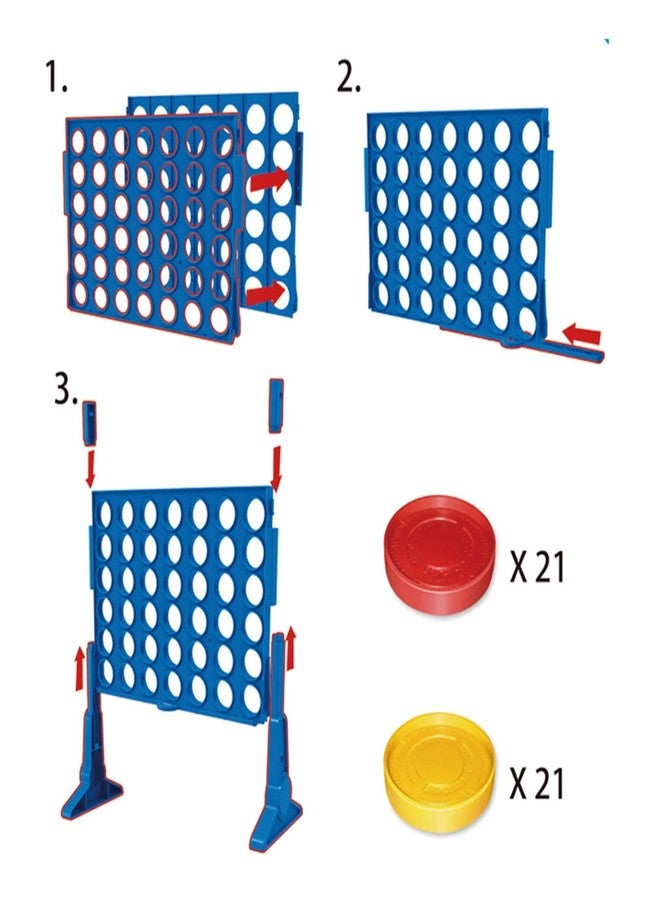 Elecart Classic Game of Join Four in a Row Grid Plot 4 in a Row in a Line Exciting Strategy Game for 2 Players Ages 3 & Up for Kids Teens Adults Compact Board Game Multicolor - Image 4